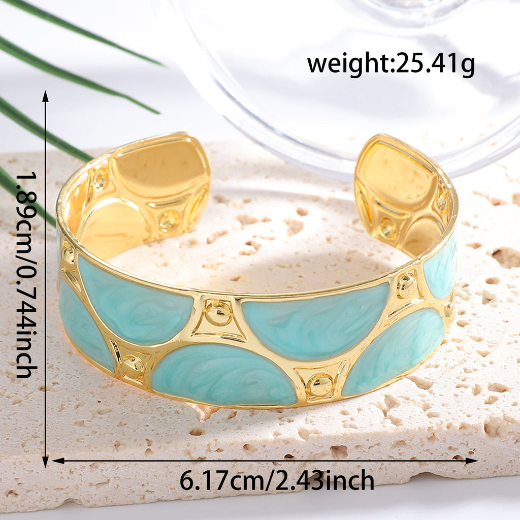 Women's cuff bracelet with artistic design Calm Wears-https://detail.1688.com/offer/1056647631822.html-Calm Wears-Light blue-Calm Wears