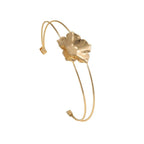 Women's cuff bracelet with artistic leaf motif Calm Wears-https://detail.1688.com/offer/898942880722.html-Calm Wears-Silver-Calm Wears