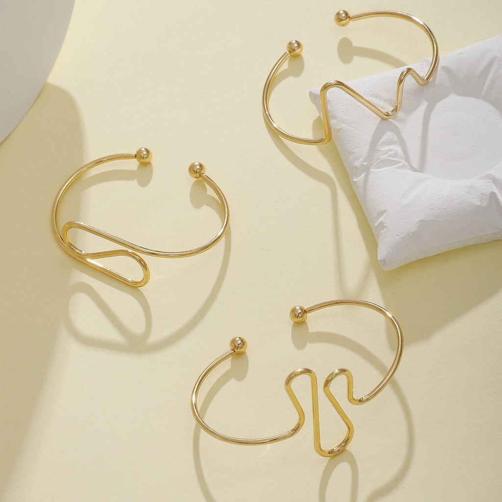 Women's cuff in modern wave pattern Calm Wears-https://detail.1688.com/offer/824874327751.html-Calm Wears-Gold-Calm Wears