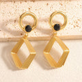 Women's Design Earrings with Geometric Wire Motif Calm Wears-https://detail.1688.com/offer/1051549275848.html-Calm Wears-Black-Calm Wears