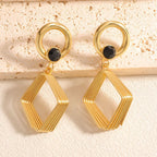 Women's Design Earrings with Geometric Wire Motif Calm Wears-https://detail.1688.com/offer/1051549275848.html-Calm Wears-Black-Calm Wears