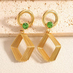 Women's Design Earrings with Geometric Wire Motif Calm Wears-https://detail.1688.com/offer/1051549275848.html-Calm Wears-Black-Calm Wears