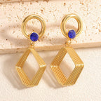 Women's Design Earrings with Geometric Wire Motif Calm Wears-https://detail.1688.com/offer/1051549275848.html-Calm Wears-Black-Calm Wears