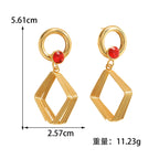 Women's Design Earrings with Geometric Wire Motif Calm Wears-https://detail.1688.com/offer/1051549275848.html-Calm Wears-Black-Calm Wears