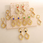 Women's Design Earrings with Geometric Wire Motif Calm Wears-https://detail.1688.com/offer/1051549275848.html-Calm Wears-Black-Calm Wears