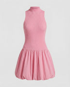 Women’s dress with sleeveless, figure-hugging top and voluminous skirt-https://detail.1688.com/offer/881674932638.html-Calm Wears-Pink-S-Calm Wears