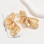 Women's ear clips in an elegant, textured design Calm Wears-https://detail.1688.com/offer/908630295123.html-Calm Wears-Gold yellow-Calm Wears
