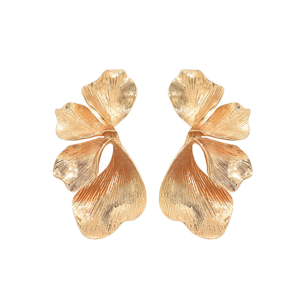 Women's ear clips in an elegant, textured design Calm Wears-https://detail.1688.com/offer/908630295123.html-Calm Wears-Gold yellow-Calm Wears
