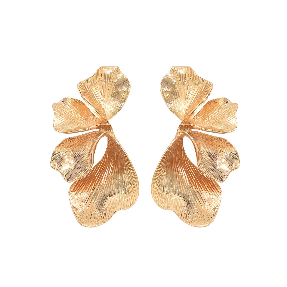 Women's ear clips in an elegant, textured design Calm Wears-https://detail.1688.com/offer/908630295123.html-Calm Wears-Gold yellow-Calm Wears