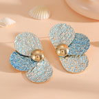 Women's ear clips in elaborate floral pattern Calm Wears-https://detail.1688.com/offer/956205214001.html-Calm Wears-Light blue-Calm Wears