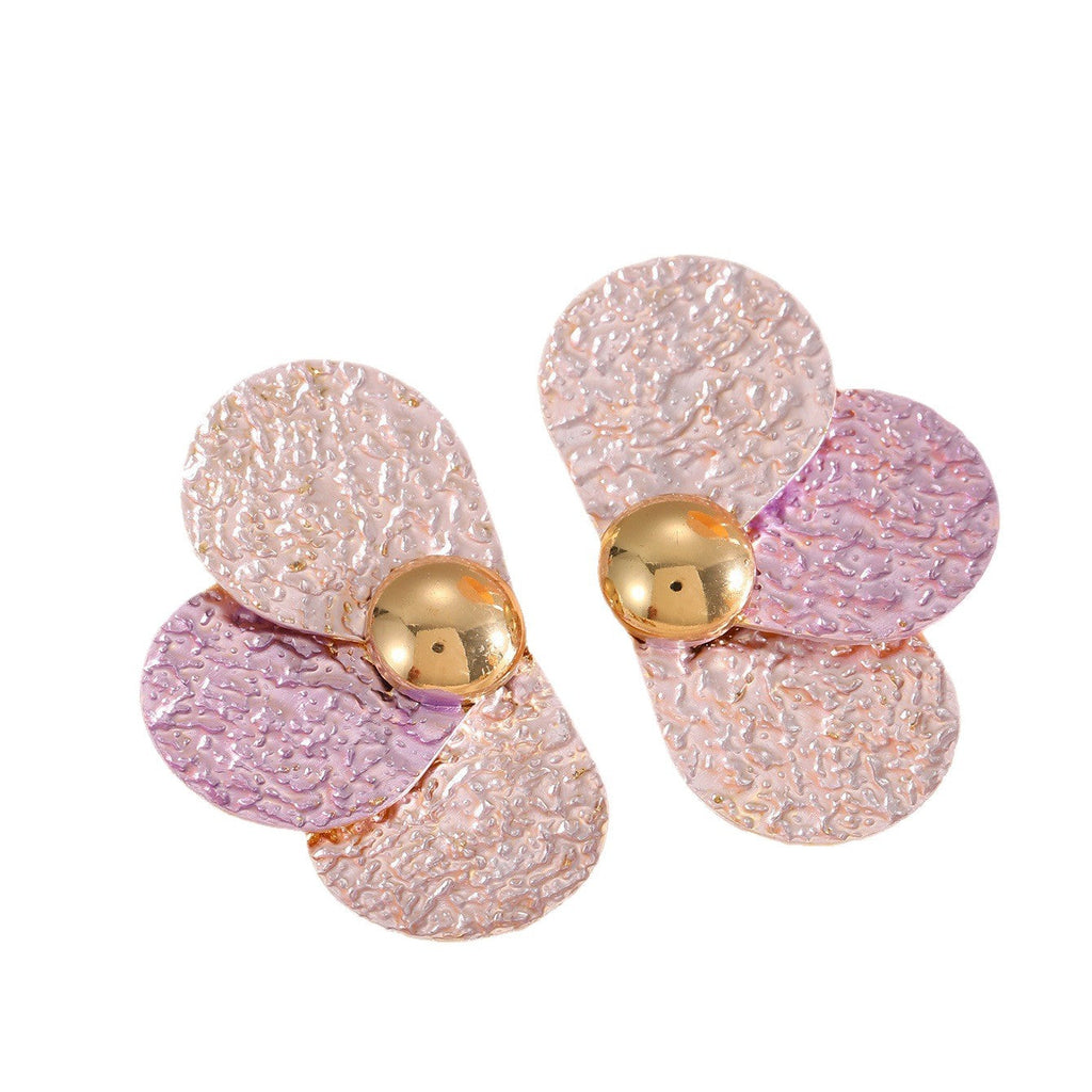 Women's ear clips in elaborate floral pattern Calm Wears-https://detail.1688.com/offer/956205214001.html-Calm Wears-Light blue-Calm Wears