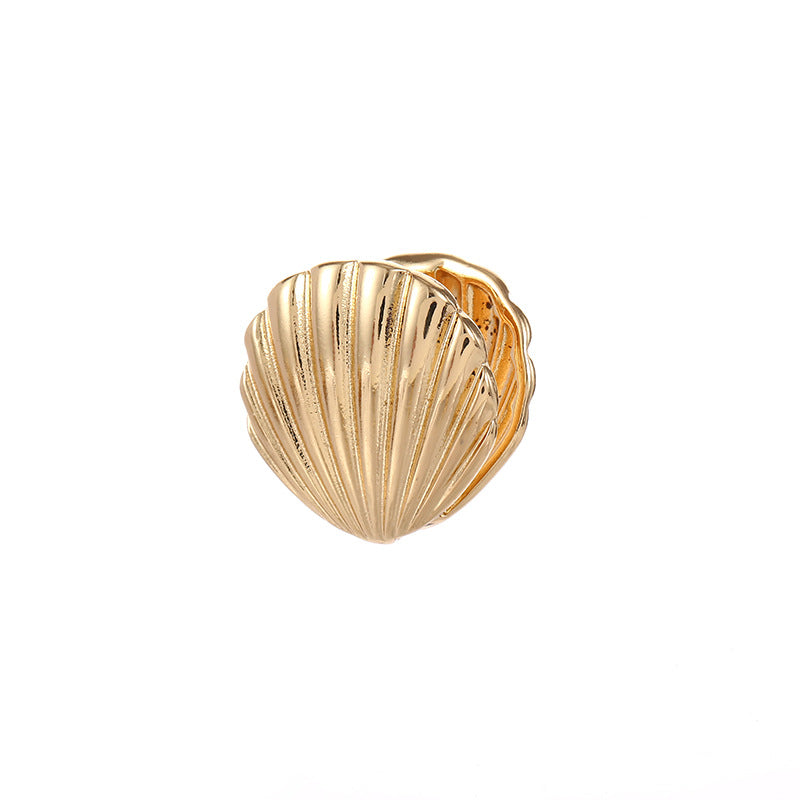 Women's ear clips in elegant shell design Calm Wears-https://detail.1688.com/offer/793517413670.html-Calm Wears-Gold-Calm Wears