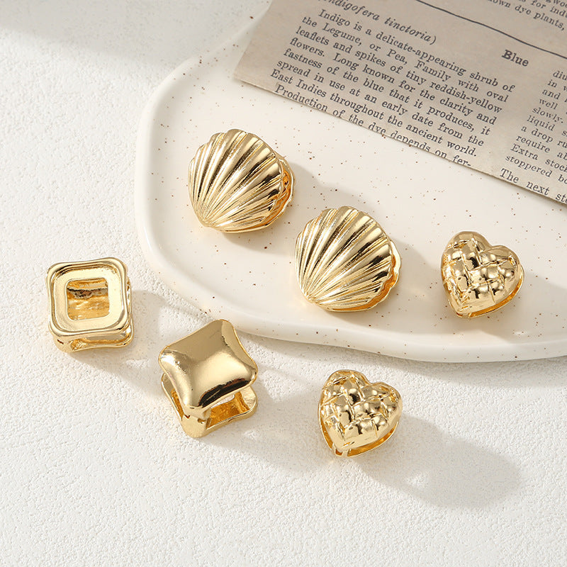 Women's ear clips in elegant shell design Calm Wears-https://detail.1688.com/offer/793517413670.html-Calm Wears-Gold-Calm Wears