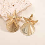 Women's ear clips in luxurious shell and starfish design Calm Wears-https://detail.1688.com/offer/982158722475.html-Calm Wears-Unknown-Calm Wears