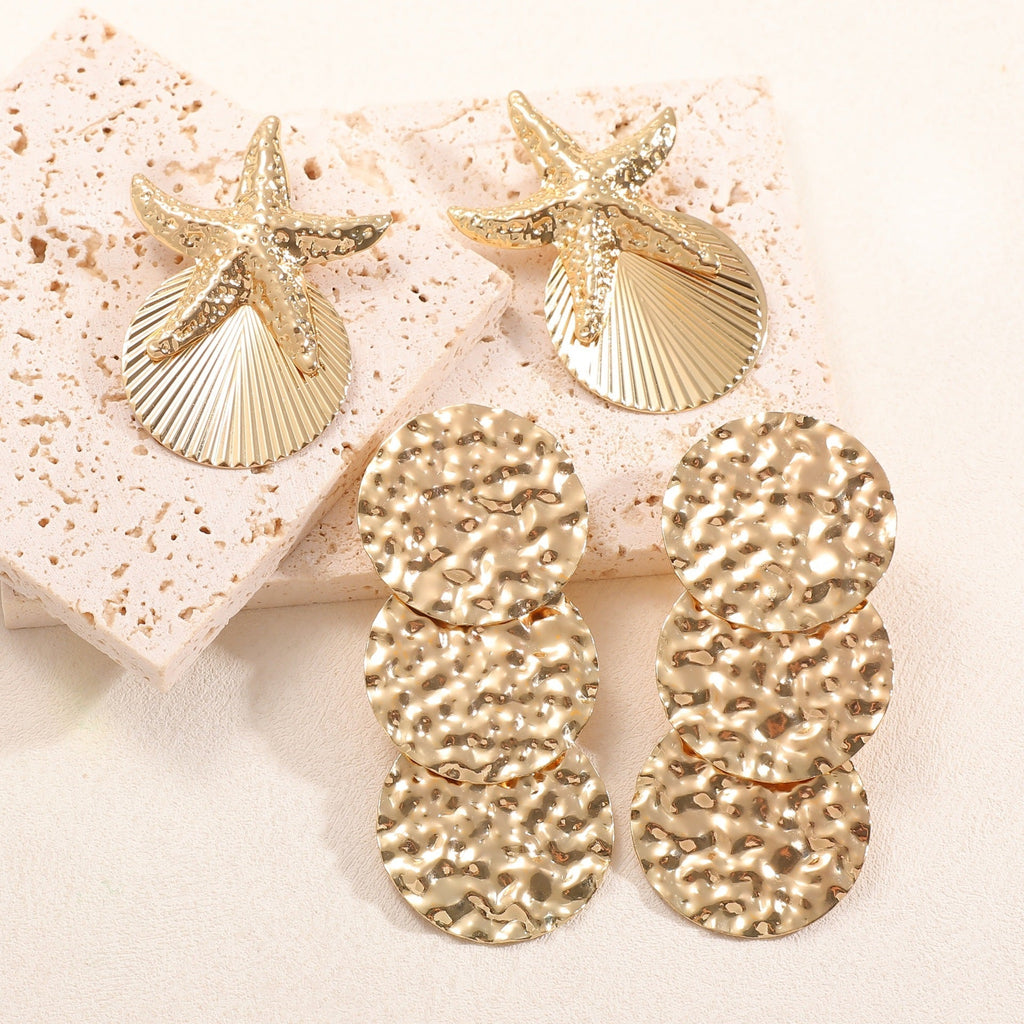 Women's ear clips in luxurious shell and starfish design Calm Wears-https://detail.1688.com/offer/982158722475.html-Calm Wears-Unknown-Calm Wears