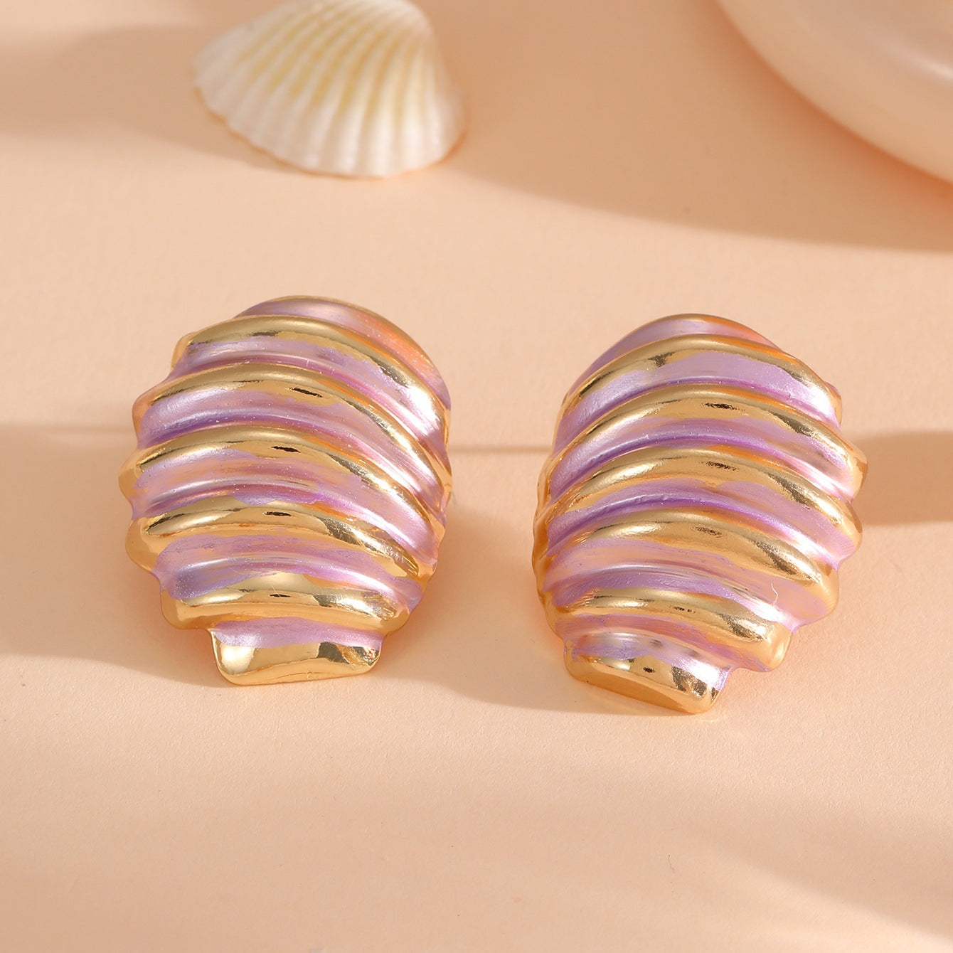Women's ear clips in maritime shell design Calm Wears-https://detail.1688.com/offer/968792609943.html-Calm Wears-Style 3-Calm Wears