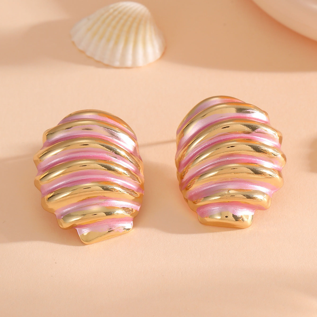 Women's ear clips in maritime shell design Calm Wears-https://detail.1688.com/offer/968792609943.html-Calm Wears-Style 3-Calm Wears