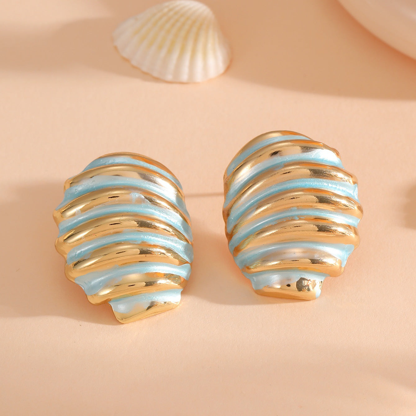 Women's ear clips in maritime shell design Calm Wears-https://detail.1688.com/offer/968792609943.html-Calm Wears-Style 3-Calm Wears