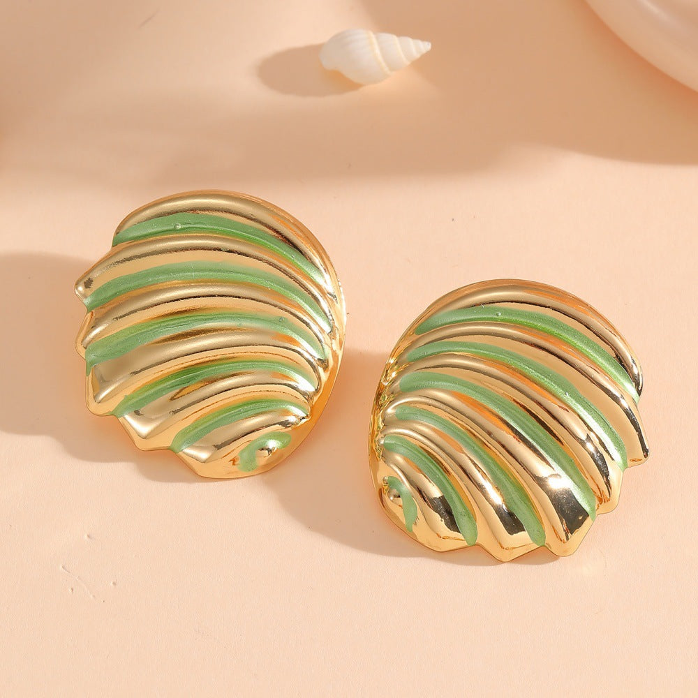 Women's ear clips in maritime shell design Calm Wears-https://detail.1688.com/offer/968792609943.html-Calm Wears-Style 4-Calm Wears