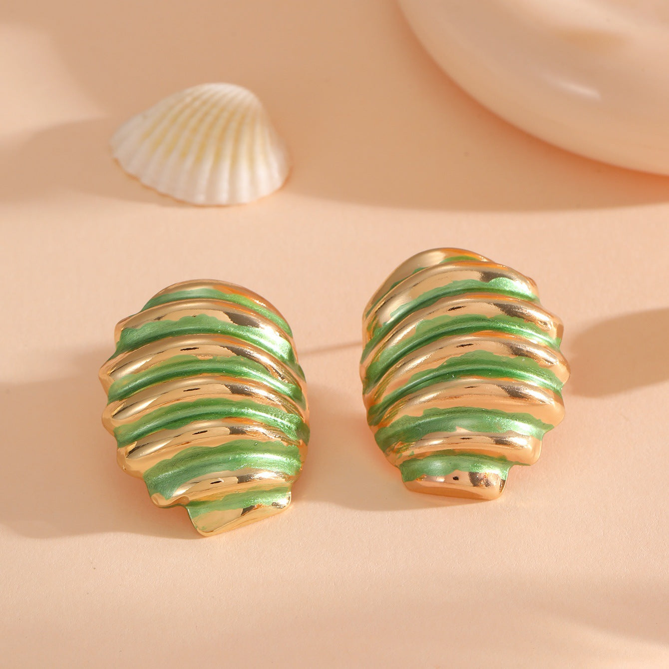 Women's ear clips in maritime shell design Calm Wears-https://detail.1688.com/offer/968792609943.html-Calm Wears-Style 5-Calm Wears