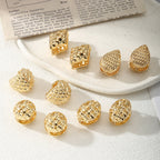 Women's Ear Clips with Elegant Pattern Calm Wears-https://detail.1688.com/offer/788985811259.html-Calm Wears-Gold-Calm Wears