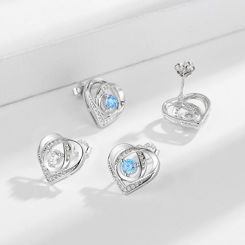 Women's earrings in elegant heart design with sparkling zirconia Calm Wears-https://detail.1688.com/offer/670785649364.html-Calm Wears-White-Calm Wears