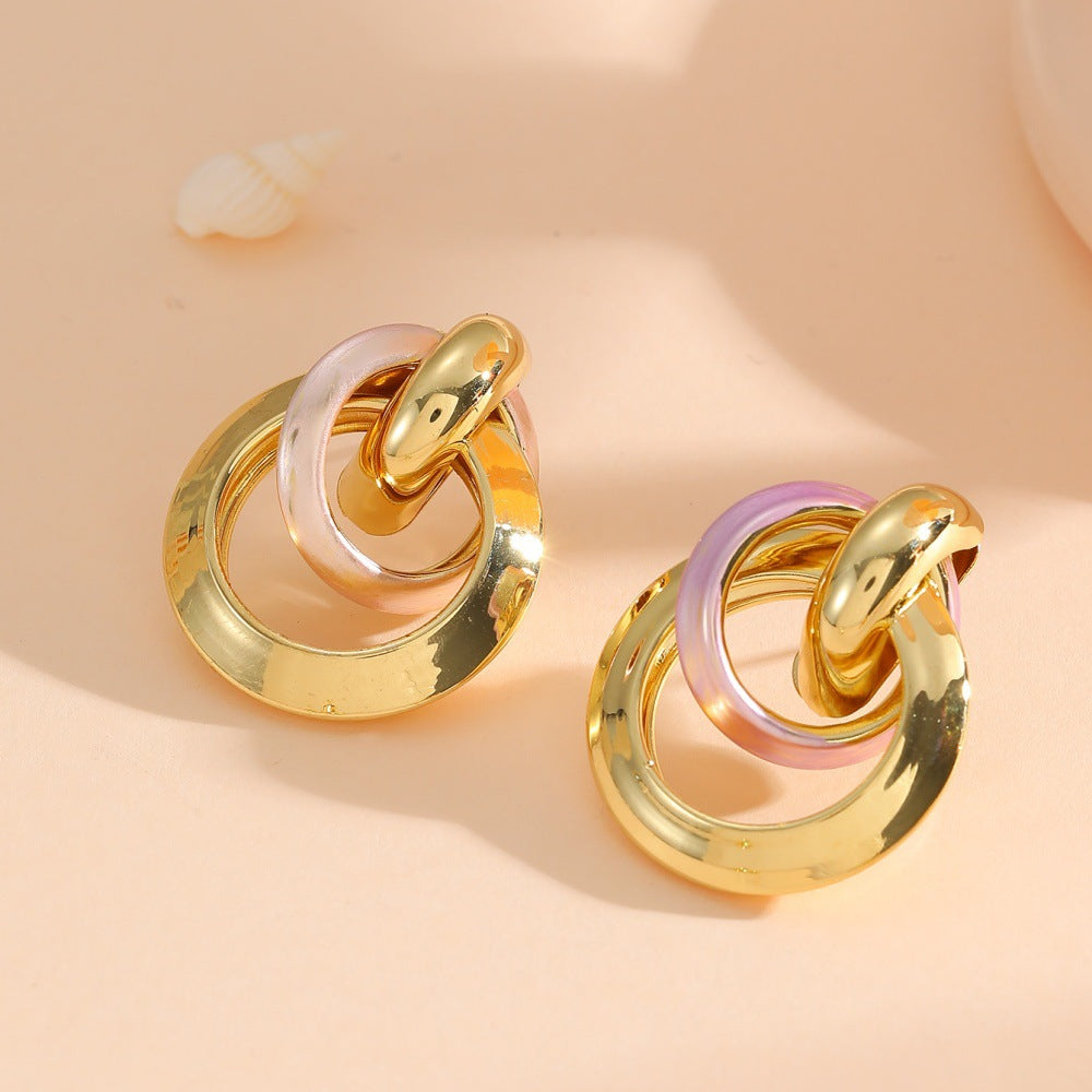 Women's earrings in elegant ring design Calm Wears-https://detail.1688.com/offer/968807937685.html-Calm Wears-Style 3-Calm Wears