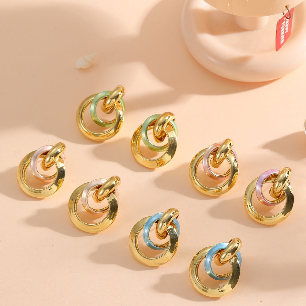 Women's earrings in elegant ring design Calm Wears-https://detail.1688.com/offer/968807937685.html-Calm Wears-Style 3-Calm Wears