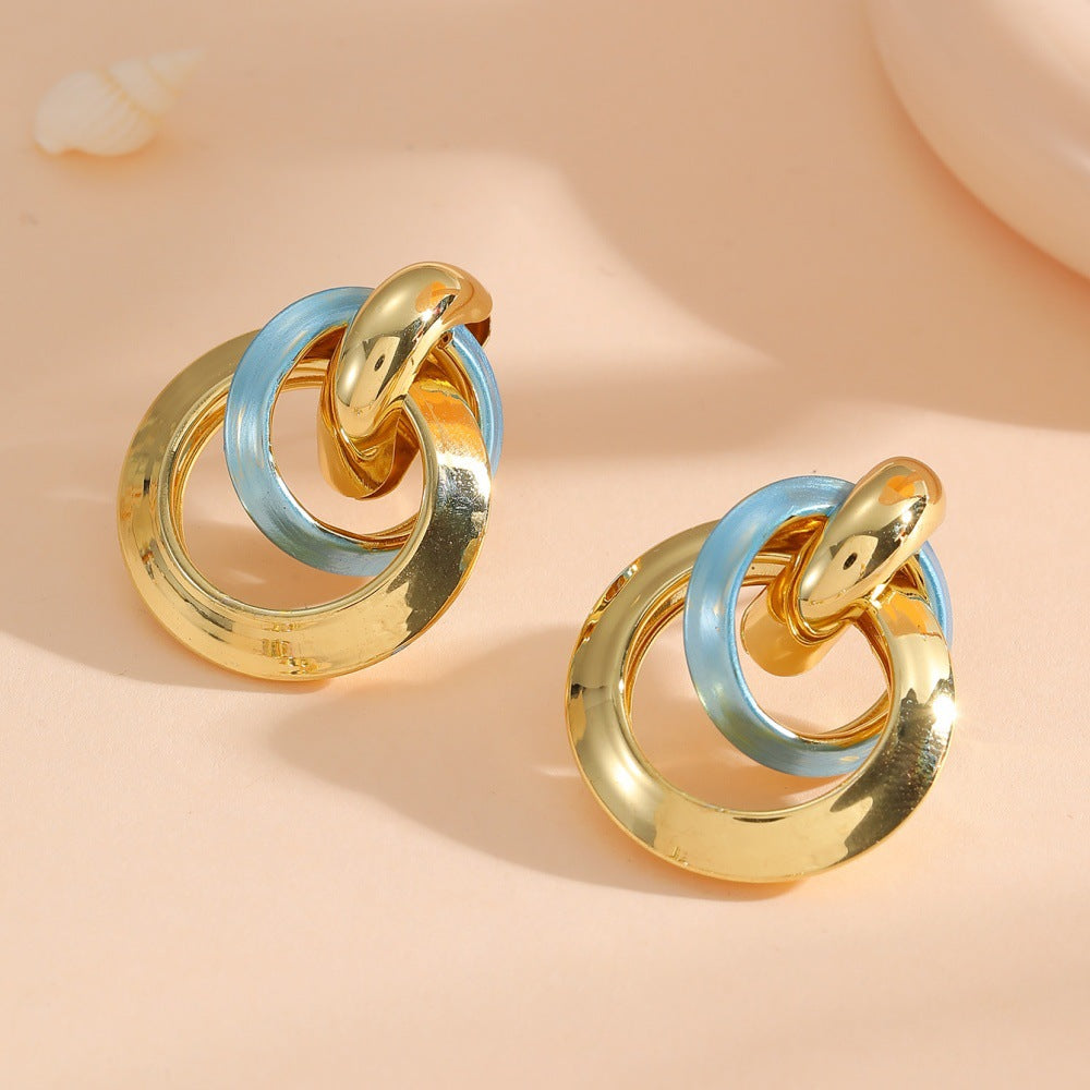Women's earrings in elegant ring design Calm Wears-https://detail.1688.com/offer/968807937685.html-Calm Wears-Style 4-Calm Wears