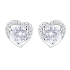 Women's earrings in heart-shaped design with sparkling zirconia Calm Wears-https://detail.1688.com/offer/613050679525.html-Calm Wears-White-925-Calm Wears