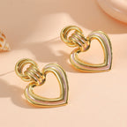 Women’s earrings in modern heart design Calm Wears-https://detail.1688.com/offer/968764189226.html-Calm Wears-Gold-Calm Wears