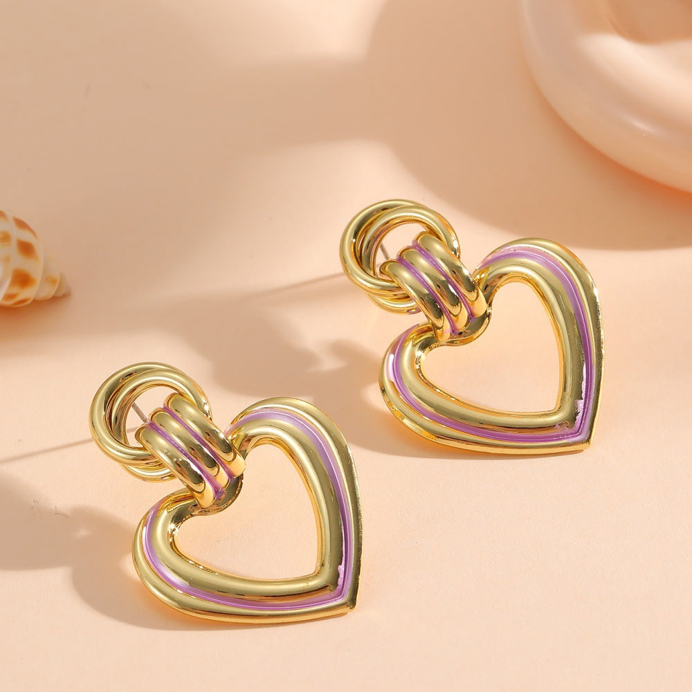 Women’s earrings in modern heart design Calm Wears-https://detail.1688.com/offer/968764189226.html-Calm Wears-Style 4-Calm Wears