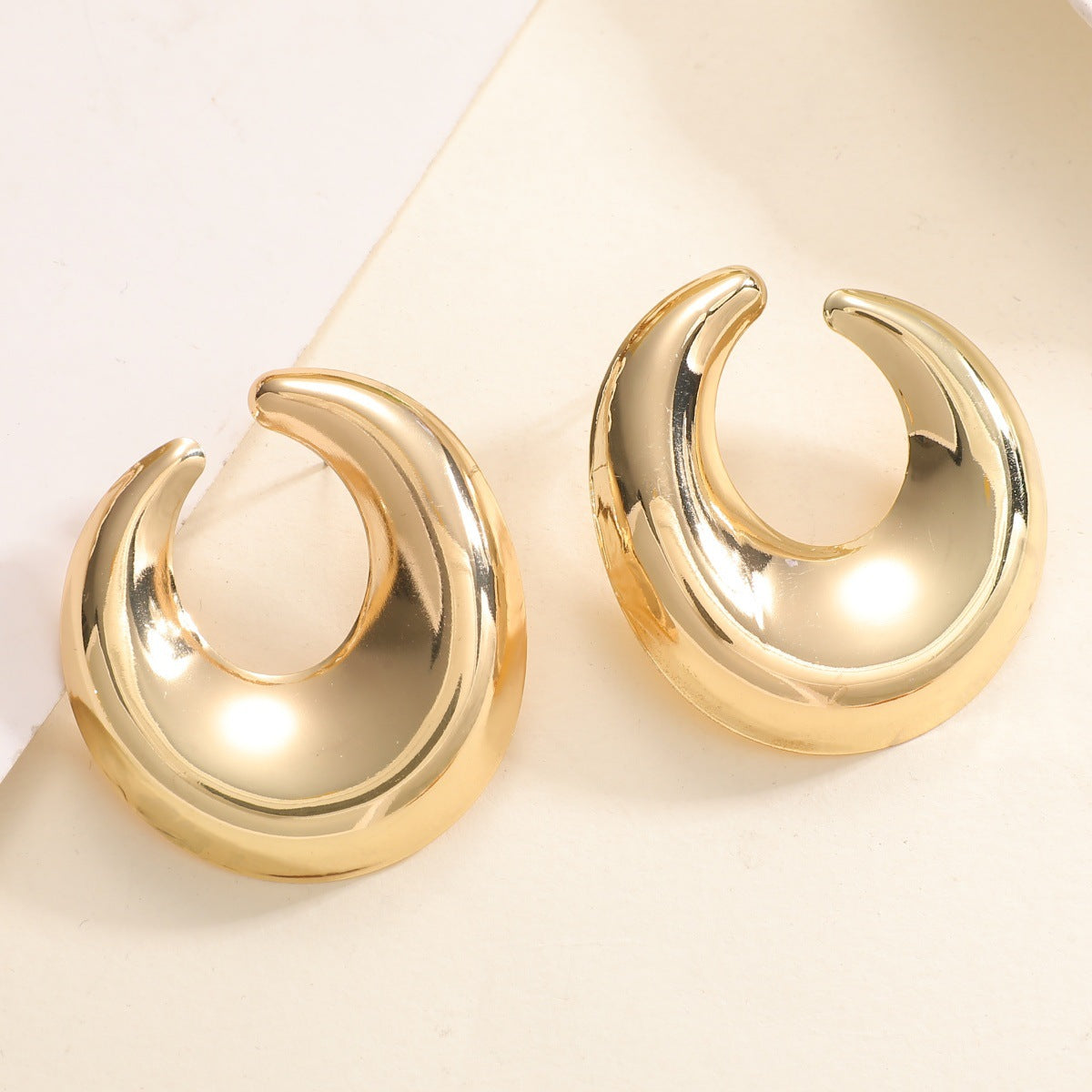 Women's earrings with elegant curved design Calm Wears-https://detail.1688.com/offer/992722443134.html-Calm Wears-Gold-Calm Wears