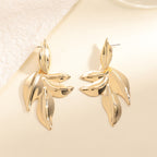 Women’s earrings with elegant leaf design Calm Wears-https://detail.1688.com/offer/1028177813222.html-Calm Wears-Gold yellow-Calm Wears