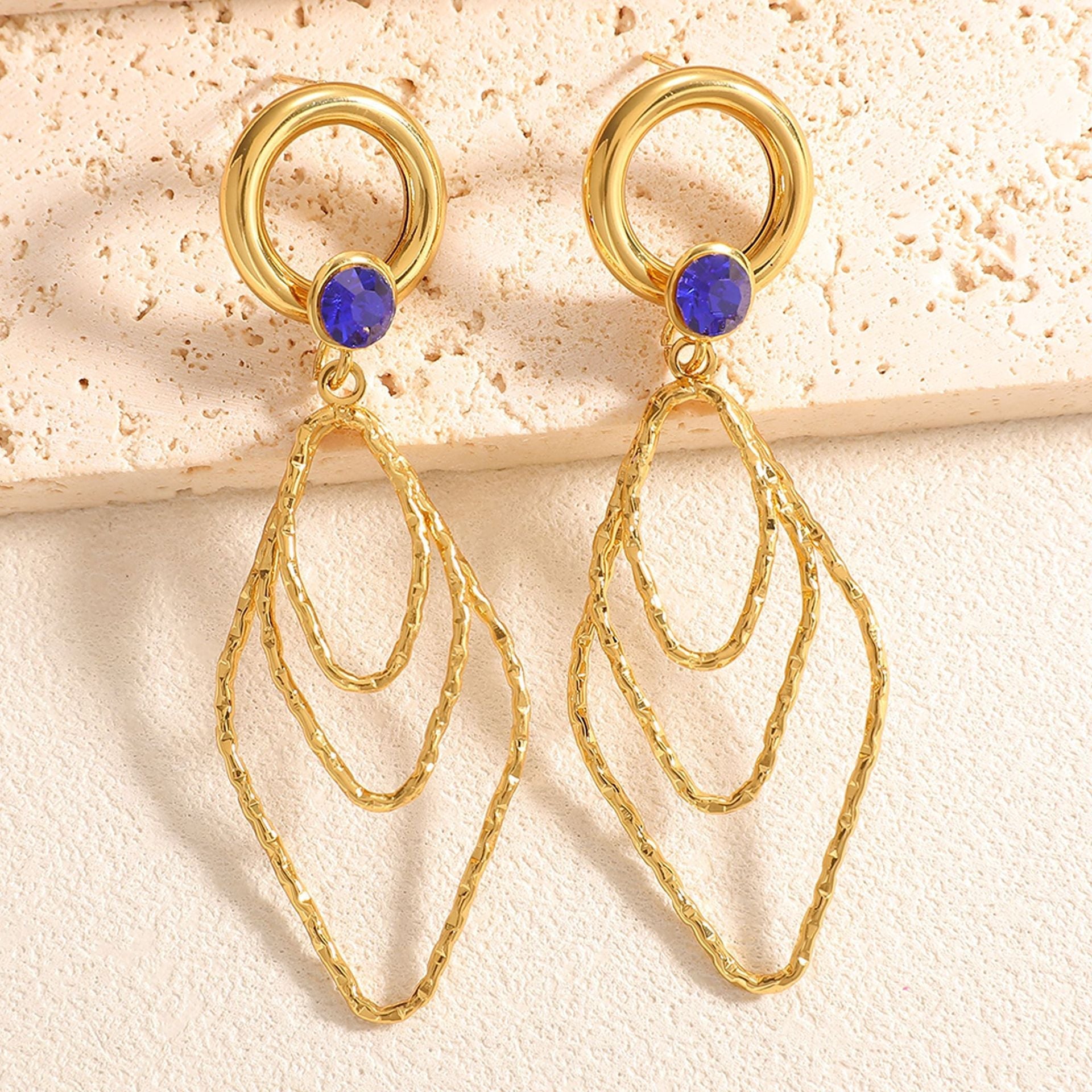 Women's earrings with elegant, shimmering design Calm Wears-https://detail.1688.com/offer/1052312126596.html-Calm Wears-Blue-Calm Wears