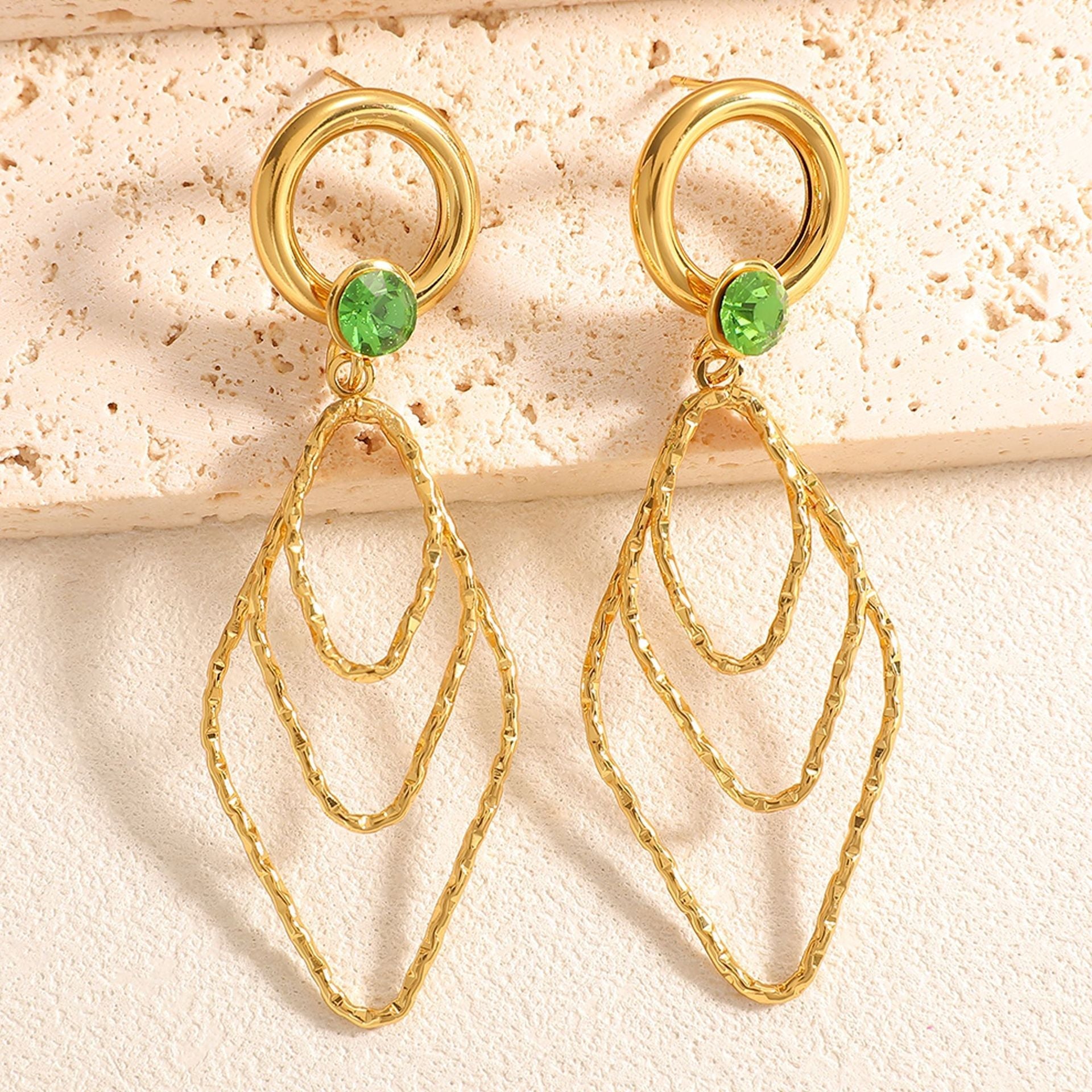 Women's earrings with elegant, shimmering design Calm Wears-https://detail.1688.com/offer/1052312126596.html-Calm Wears-Green-Calm Wears