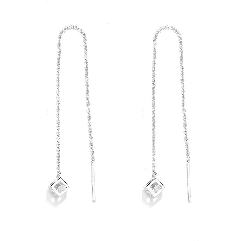 Women's earrings with elegant square pendant and shimmering zirconia Calm Wears-https://detail.1688.com/offer/613053975372.html-Calm Wears-White-925-Calm Wears
