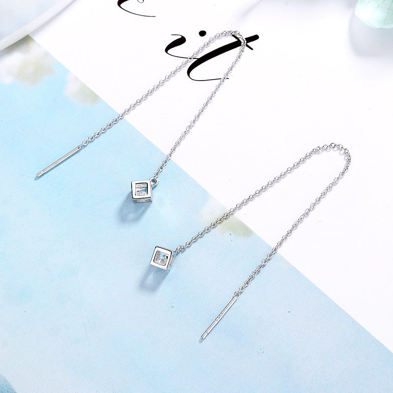 Women's earrings with elegant square pendant and shimmering zirconia Calm Wears-https://detail.1688.com/offer/613053975372.html-Calm Wears-White-925-Calm Wears