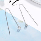 Women's earrings with elegant square pendant and shimmering zirconia Calm Wears-https://detail.1688.com/offer/613053975372.html-Calm Wears-White-925-Calm Wears