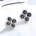 Women's earrings with multilayer floral design and sparkling zirconia Calm Wears-https://detail.1688.com/offer/612809754033.html-Calm Wears-Black-925-Calm Wears