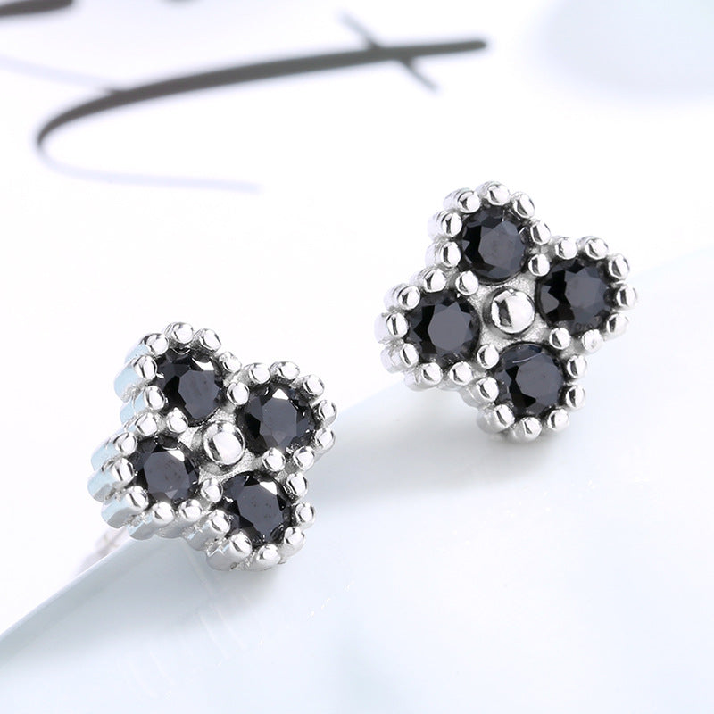 Women's earrings with multilayer floral design and sparkling zirconia Calm Wears-https://detail.1688.com/offer/612809754033.html-Calm Wears-Black-925-Calm Wears