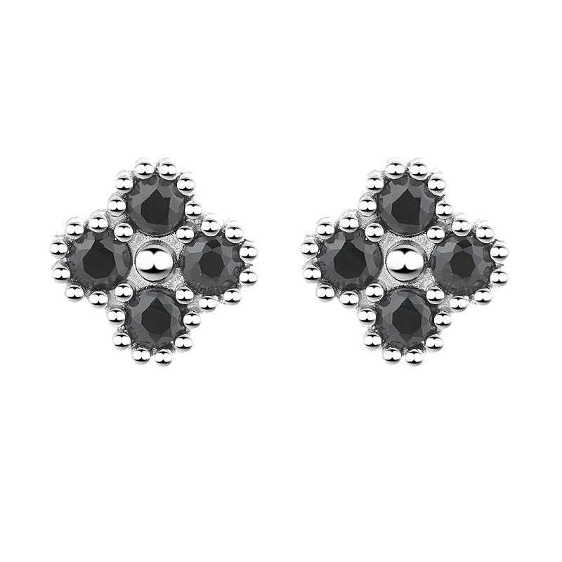 Women's earrings with multilayer floral design and sparkling zirconia Calm Wears-https://detail.1688.com/offer/612809754033.html-Calm Wears-Black-925-Calm Wears