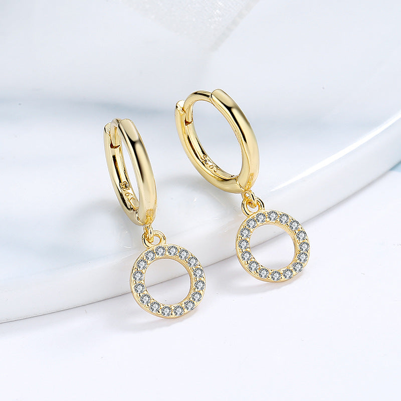 Women's earrings with sparkling circle pendant Calm Wears-https://detail.1688.com/offer/676139693077.html-Calm Wears-Gold-925-Calm Wears