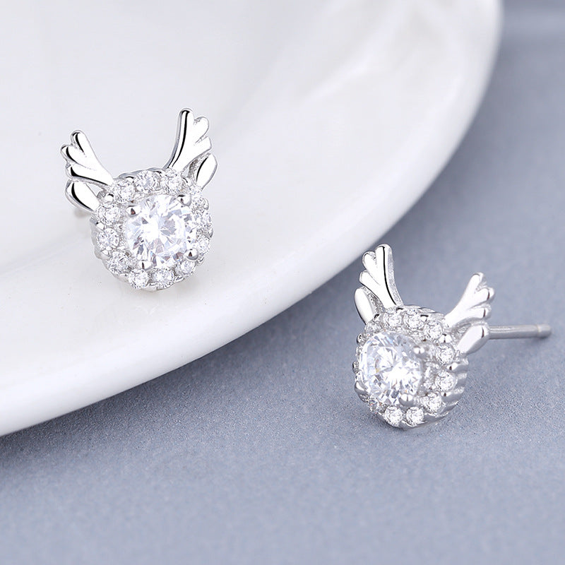 Women's earrings with sparkling crystals and playfully designed wings Calm Wears-https://detail.1688.com/offer/612941423402.html-Calm Wears-White-Size: Adjustable open size-Calm Wears
