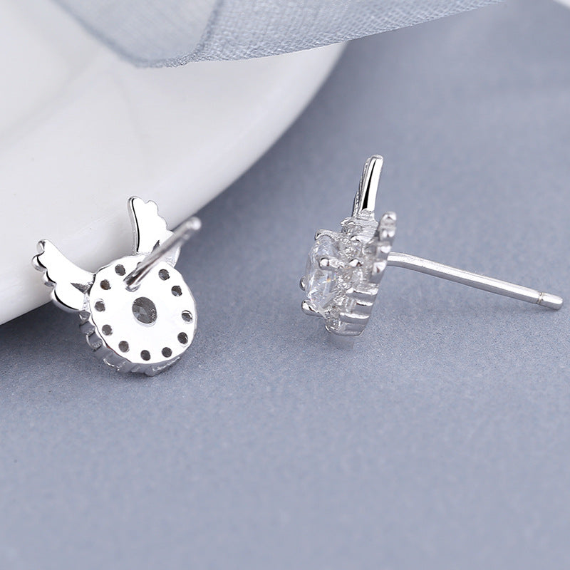 Women's earrings with sparkling crystals and playfully designed wings Calm Wears-https://detail.1688.com/offer/612941423402.html-Calm Wears-White-Size: Adjustable open size-Calm Wears