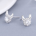 Women's earrings with sparkling crystals and playfully designed wings Calm Wears-https://detail.1688.com/offer/612941423402.html-Calm Wears-White-Size: Adjustable open size-Calm Wears