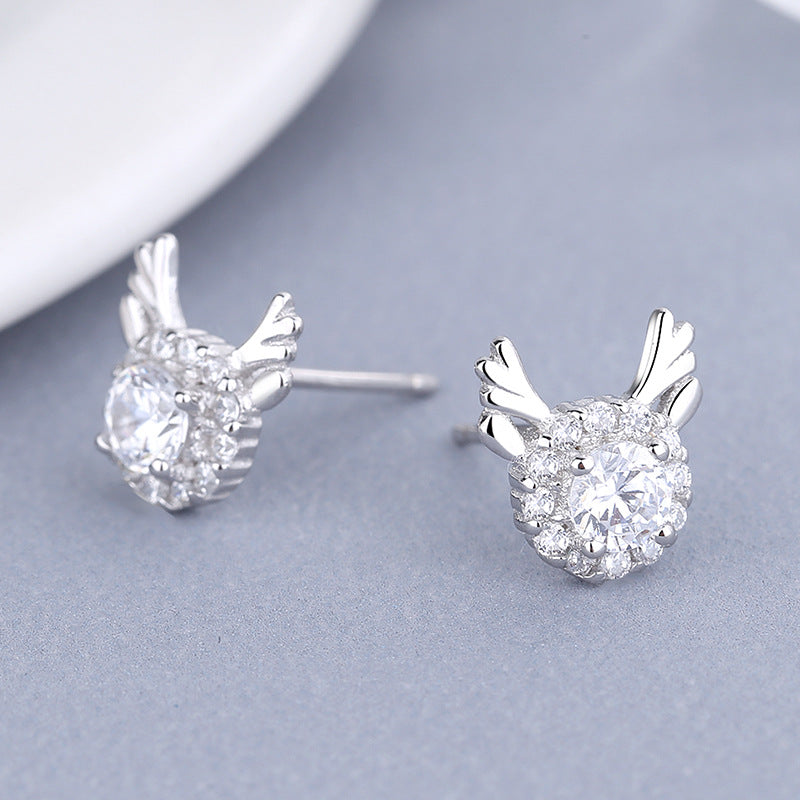 Women's earrings with sparkling crystals and playfully designed wings Calm Wears-https://detail.1688.com/offer/612941423402.html-Calm Wears-White-Size: Adjustable open size-Calm Wears