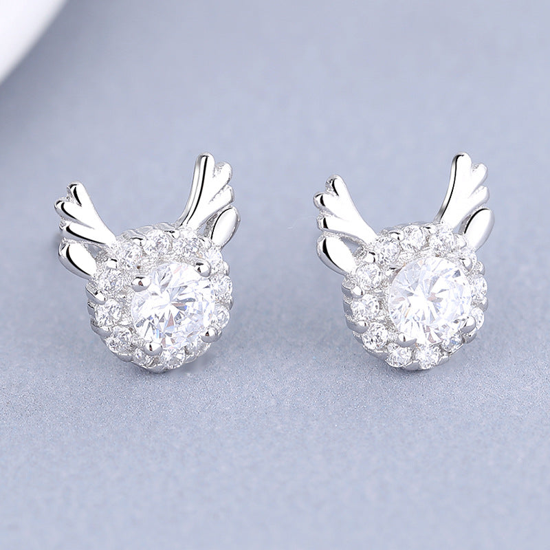 Women's earrings with sparkling crystals and playfully designed wings Calm Wears-https://detail.1688.com/offer/612941423402.html-Calm Wears-White-Size: Adjustable open size-Calm Wears