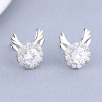 Women's earrings with sparkling crystals and playfully designed wings Calm Wears-https://detail.1688.com/offer/612941423402.html-Calm Wears-White-Size: Adjustable open size-Calm Wears