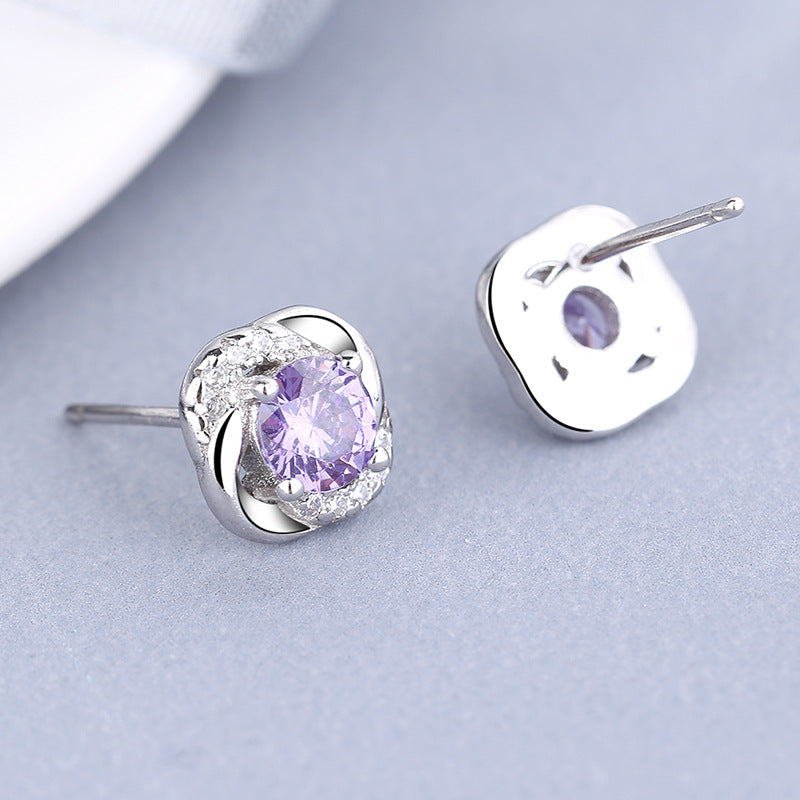 Women's earrings with sparkling cubic zirconia and elegant cable design Calm Wears-https://detail.1688.com/offer/612292244679.html-Calm Wears-White-925-Calm Wears